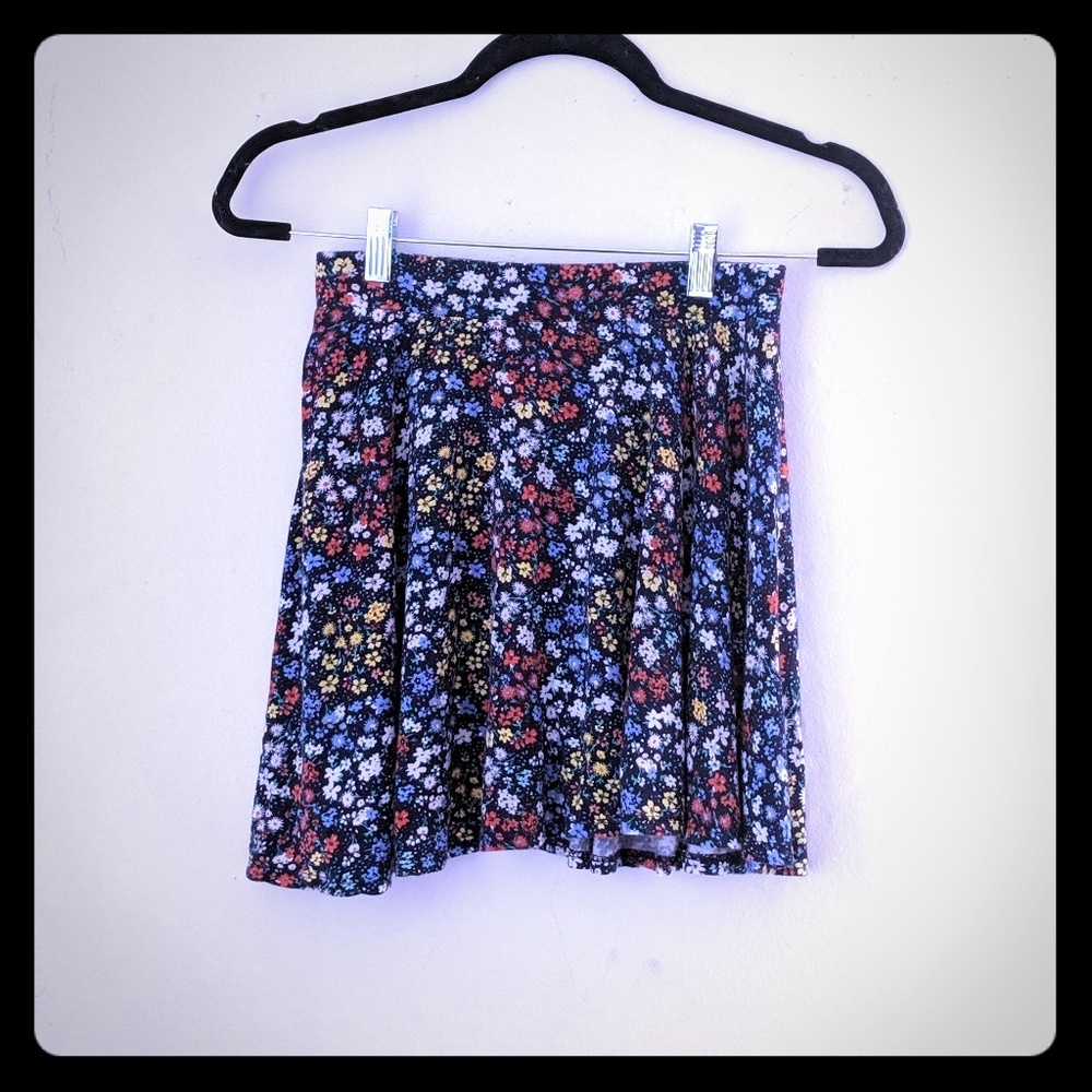 Juniors So Navy Blue Floral Skater Skirt